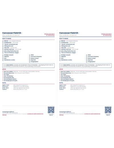 Field Kit, Two Per Page preview
