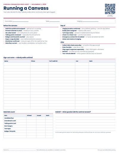 Organizer Prep Sheet preview